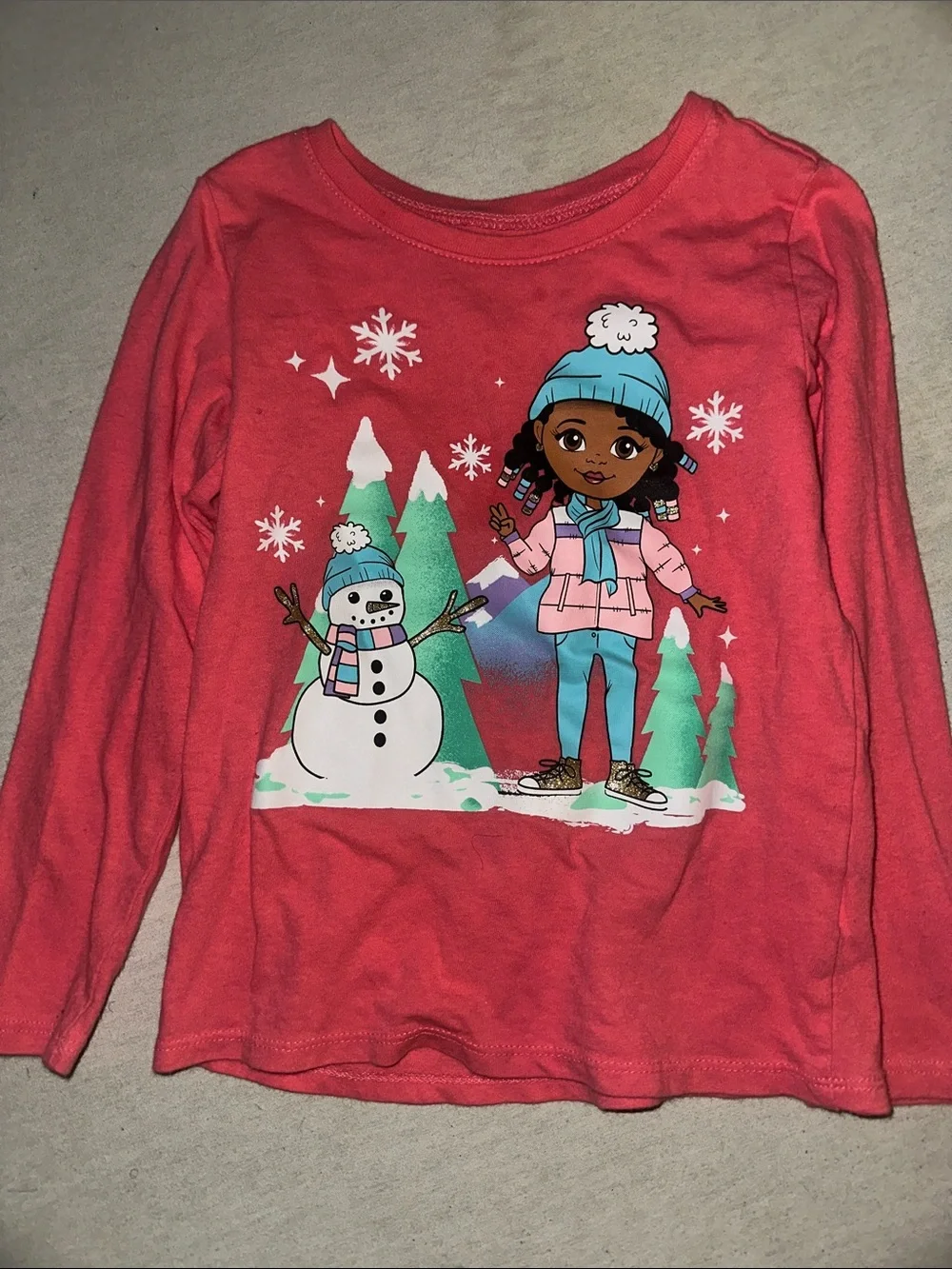 Girls' Size 4T Place Long-Sleeve Winter Character Tee